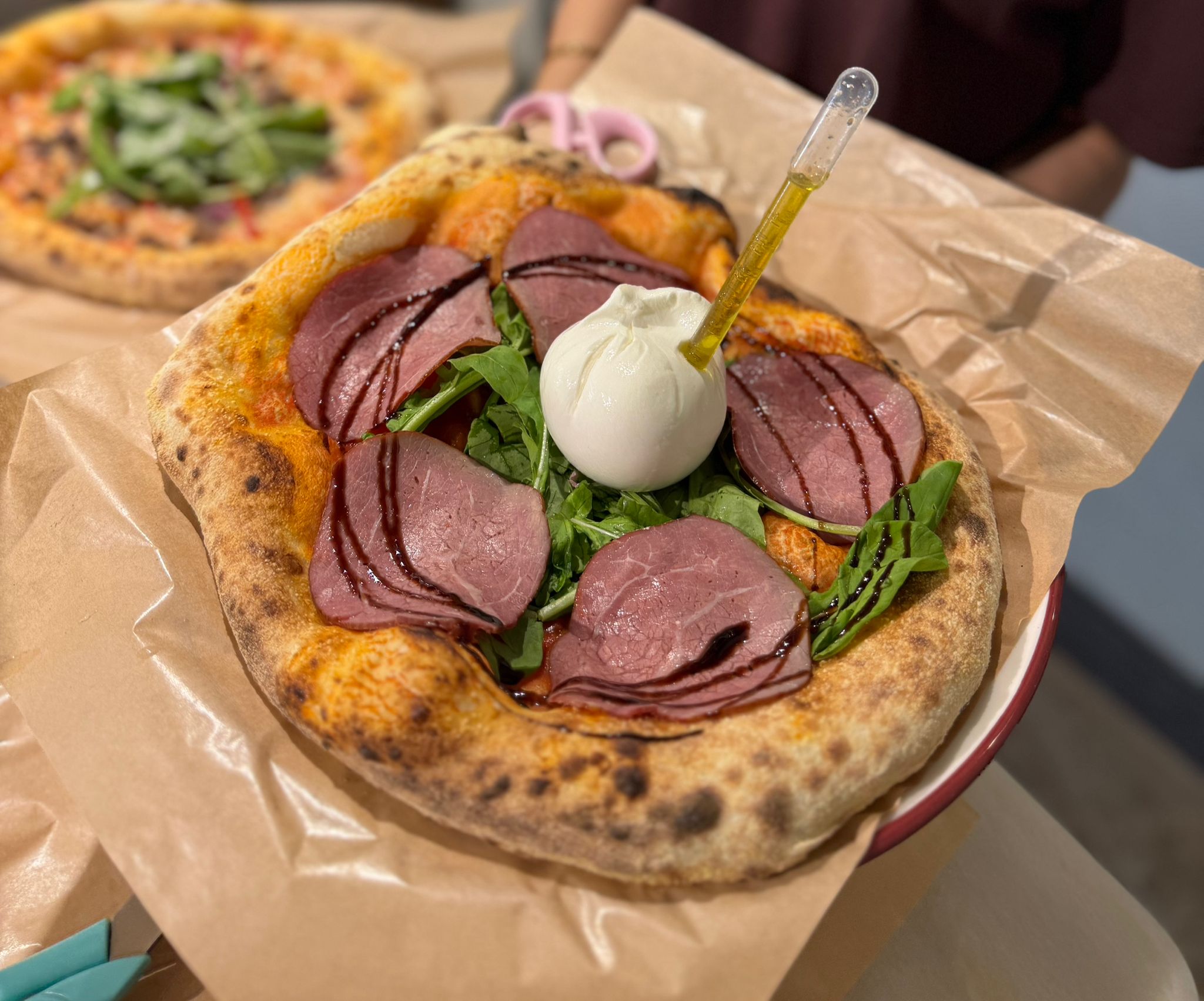 Pizza Burrata & Roast Beef